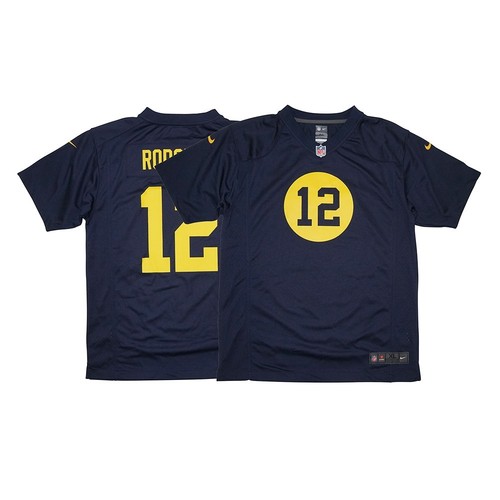 Aaron Rodgers Nike Green Bay Packers Nike Game Day Alternate Navy Youth Jersey - Picture 1 of 5