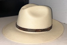 stetson weekender S5527 Panama hat-genuine shantung Size 7-duck Feather Hatband