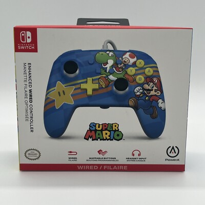 Nintendo Switch Controller Super Mario PowerA Wired + Headset Input (NEU & OVP!)