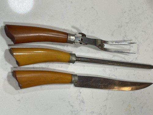 Juego de 3 asas de baquelita vintage para tallar - Imagen 12 de 13