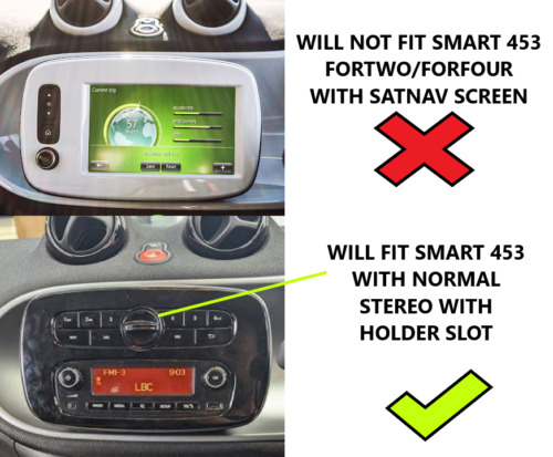 PER SMART CAR 453 FORTWO FORFOUR 2014 OEM AUTO SUPPORTO CELLULARE STAFFA CLIP - Foto 2 di 8
