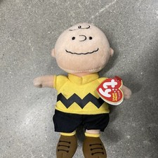 Charlie Brown Original TY BEANIE BABIES Peanuts 7" No Sound