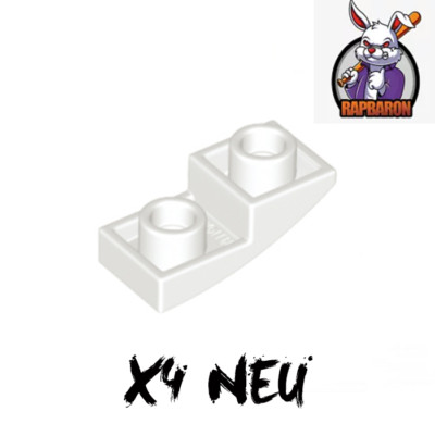 Lego    4x 2x1 Slope Curved   Inverted   White   Weiß   24201   Neuware