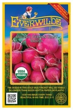 150 Organic German Giant Radish Seeds - Everwilde Farms Mylar Seed Packet
