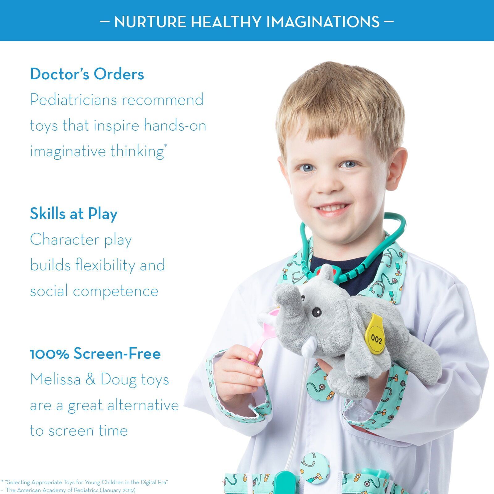 Melissa & Doug Doctor Role Play Costume Dress-Up Set (8 pcs)