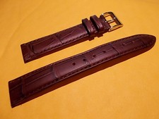 18mm Dark Brown Genuine Leather Wrist Watch Band Strap Silver Tone Buckle