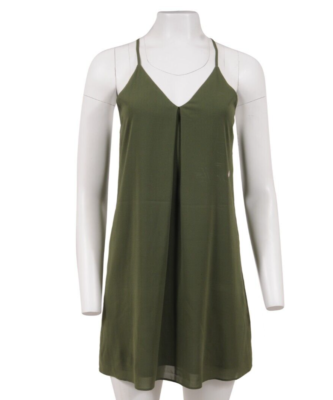 Alice + Olivia Womens Mini Dress Size XS Olive Green Stretch Silk Lined  Sleeve | eBay