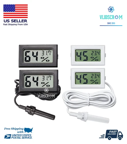 Mini LCD Digital Thermometer Hygrometer Aquarium Humidity Meter Gauge Fahrenheit