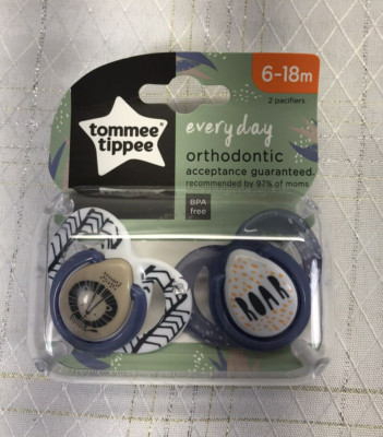 Tommee Tippee Infant Baby Orthodontic Pacifier Binky Lion Roar Blue 6-18 Months