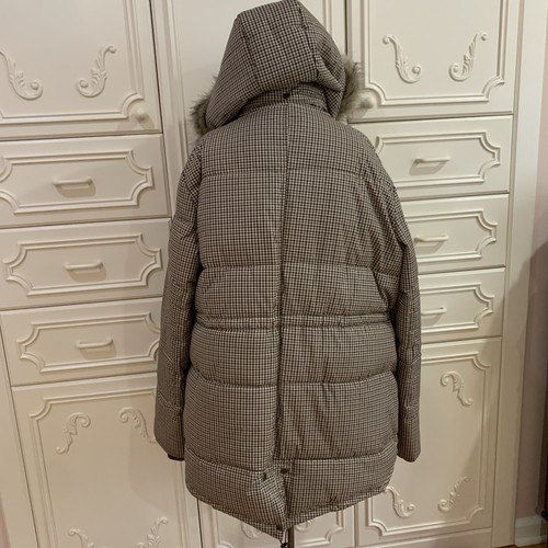 LAUREN RALPH LAUREN HOODED HOUNDSTOOTH PUFFER COAT JACKET FAUX FUR TRIM XXL - Picture 15 of 19