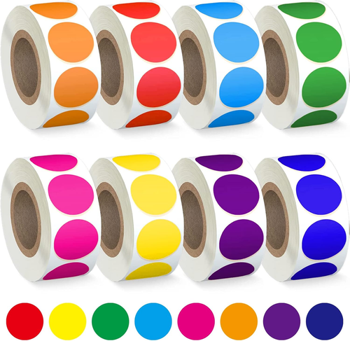 4000 PCS 3/4" 8 Color Style Colorful Coding Label Sticker (8 Rolls, 3/4 Inches) - Picture 11 of 11