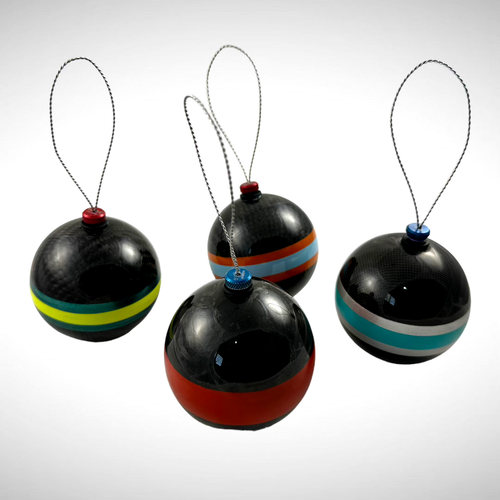 Formula 1 Unique Hand Made Carbon Fibre Christmas Baubles New in case - Picture 9 of 12