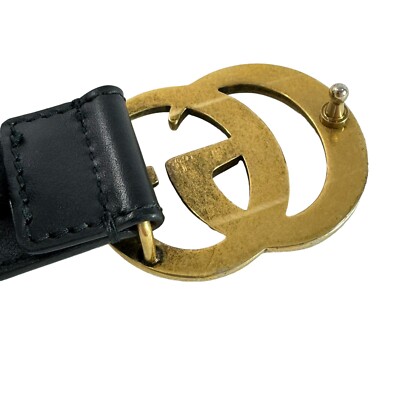 Gucci GG レーザー　ベルト　ブラック　70-28 GUCCI GG Buckle Leather Belt Black 414516 Size 70/28