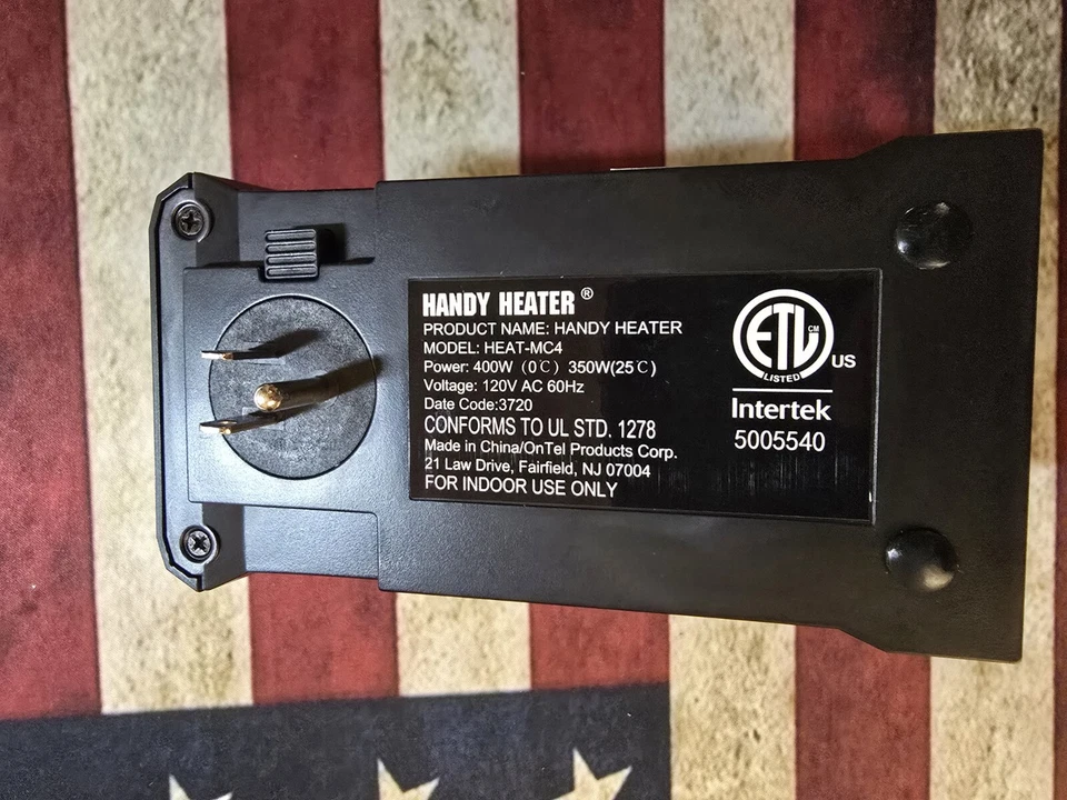 As Seen On TV Handy Heater Wall Outlet Space Heater 350 Watts Adjustable Temp - Image 2 of 4