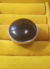 Very Large Silver Black Onyx Ring Sz 11