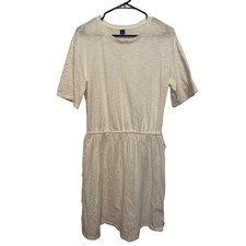 Old Navy Women's White T Shirt Dress Drawstring Waist Short Sleeve Casual Tall M