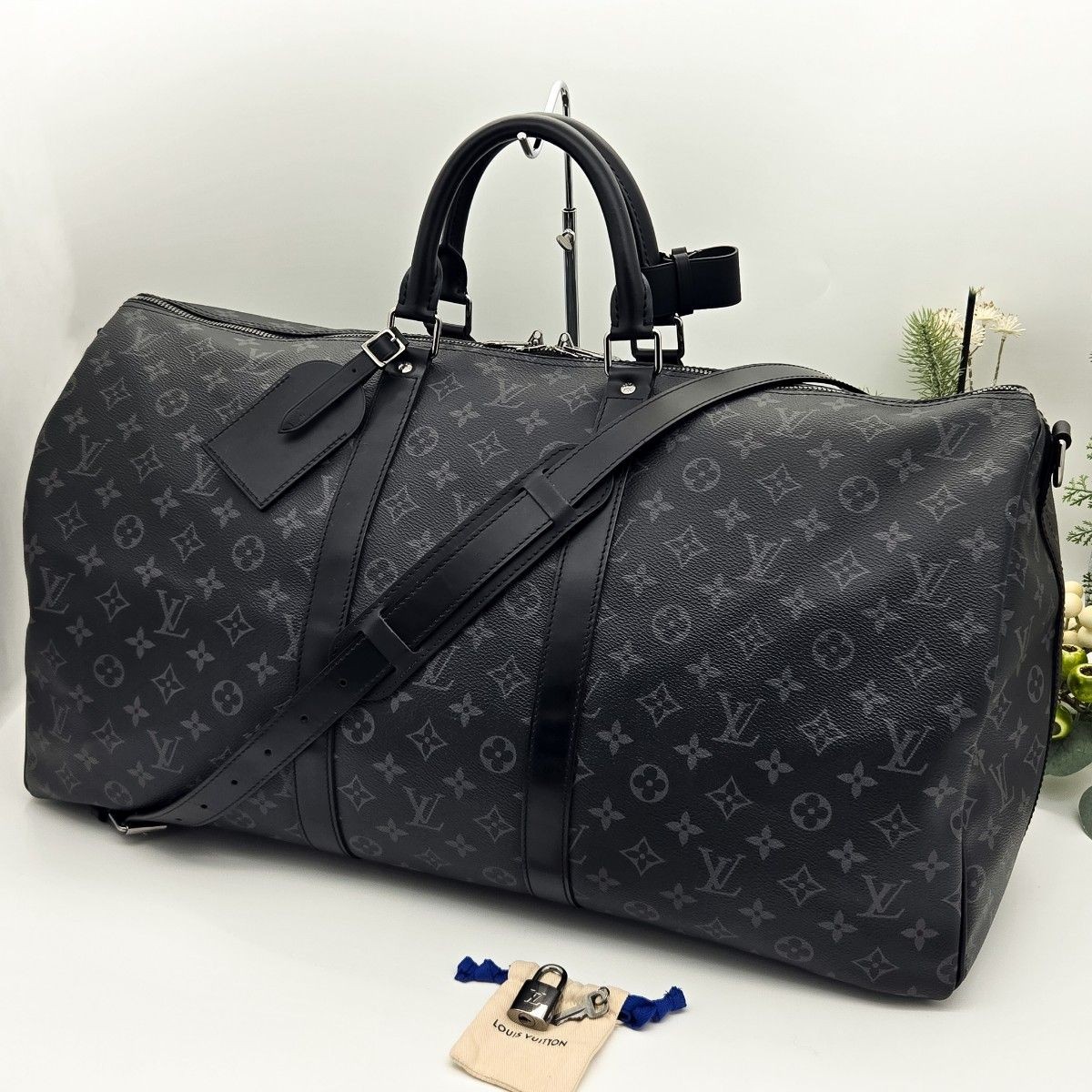 LOUIS VUITTON Bag: Keepall Bandouliere 55 Eclipse Black