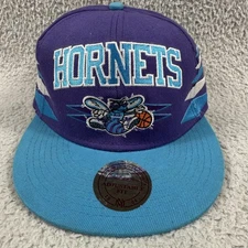 Charlotte Hornets Mitchell Ness Hat Cap Snap Back Purple Diamond NBA Basketball