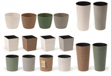 Plant Pots Planters Recycled Plastic Wood Fibre Indoor Outdoor Round