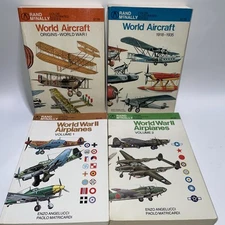 World Aircraft Airplanes Military WW1 & WW2 Rand McNally Color Illustrated Books