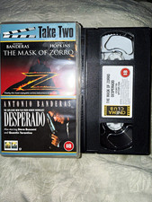 Columbia Tristar Take Two VHS Double Feature PAL 18 1998 Mask of Zorro/Desperado