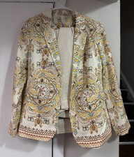 H&M Women s Paisley Print Open Front Jacket M...