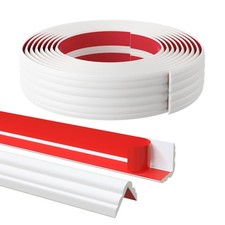 Pluden 40FT Flexible Wall Corner Protector Moulding Trim, 1.6in x 40ft, White