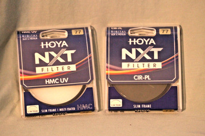 Hoya NXT Sealed 77mm CIR-PL Slim Frame Polarizer & HMC UV Filters (2 Filters)