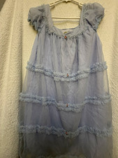 Vintage St Michael Blue Sheer Chiffon Ruffle ...
