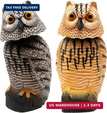 Owl Decoy to Scare Birds Away Scarecrow Fake Owl with Rotating Head 12 inch Tall