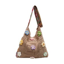 Bohemian Knit Purse Crochet Embroidery Crossbody Bag Summer Beach Shoulder Bag