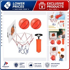 Mini Basketball Hoop with 2 Balls Pump Suction Cup Indoor Kids Door Toy