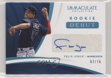 2018 Immaculate Rookie Debut Signatures Jersey Number 62/76 Felix Jorge Auto la8