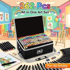 262 Colors Art Markers Pens, Dual Tips Alcohol Markers Permanent Sketch Markers