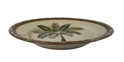 Home Trends West Palm 8" Salad Plate Earthenware Bamboo Trim Tropic Set of 2 - Picture 8 of 12