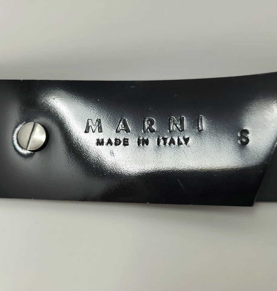 Womens Marni Belt Patent Leather Black Size Small 26-28 2" Wide Made In Italy  - Image 3 of 4