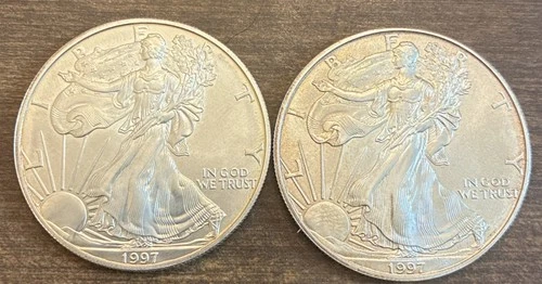 Lot Of 2 One Ounce Fine Silver- One Dollar Coins