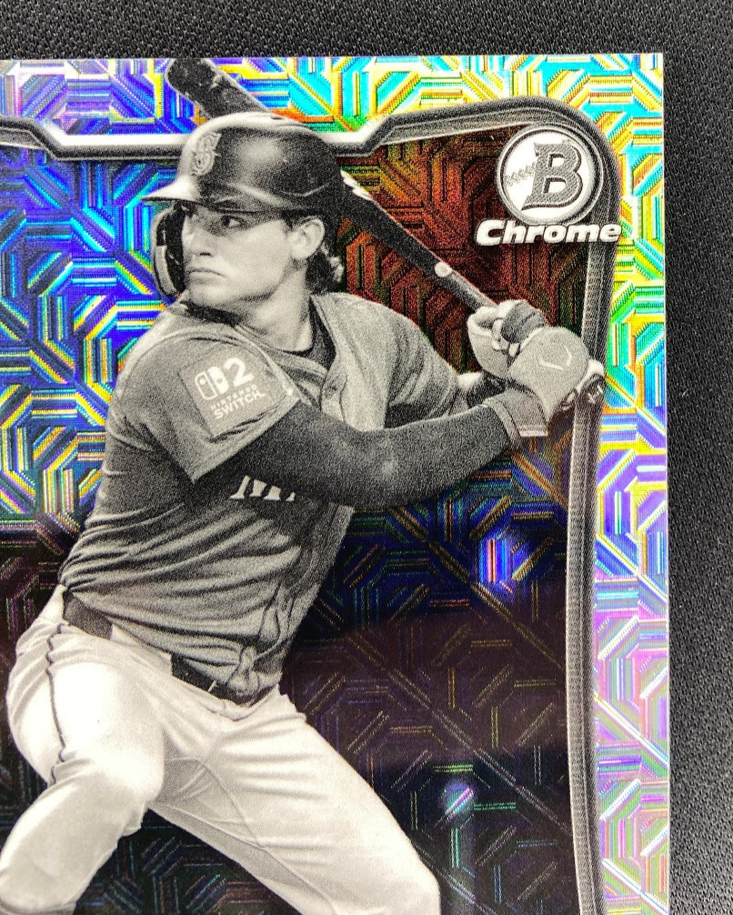 2026 Bowman Chrome - Cole Young RC Black & White Mojo Refractor Numbered /15!!! view 4