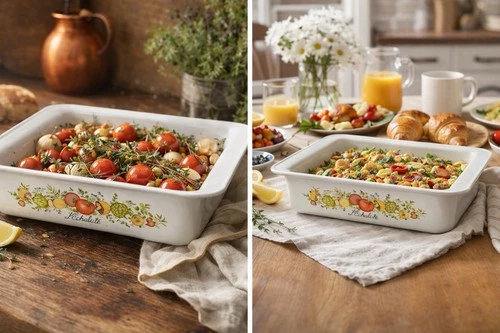 Vtg Corning Ware Spice of Life L'Echalote P-322 Square Dish 8x8x2 Mushrooms