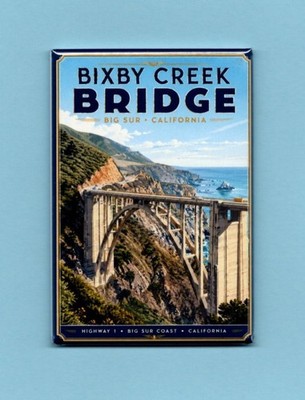 BIXBY CREEK BRIDGE TRAVEL POSTER *2X3 FRIDGE MAGNET* BIG SUR CALIFORNIA HIGHWAY