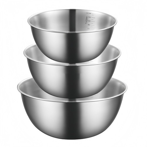 3 Pcs Bols Mélangeurs en Acier Inoxydable avec Balance pour Cuisine et Prépara - Picture 7 of 12
