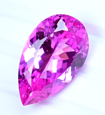 34.65 Ct Natural Mogok Pink Ruby Pear Certified Flawless Loose Rare Gemstone