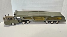 Vintage Meiwa Japan Tin Friction Army Combat Carrier 20"