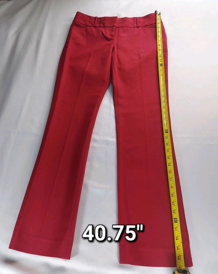 Pantalones para mujer The Limited Drew Fit Bootcut rojos talla 4R tiro bajo mezcla de algodón nuevos con etiquetas Foto 4 de 4