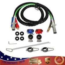 For Semi Truck Tractor Trailer 12' 12FT 3-in-1 Wrap Set Air Line Hose Assemblies