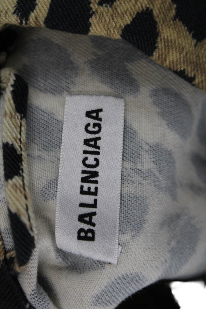 Balenciaga Unisex Beige Animal Print Collared Long Sleeve Cotton Jacket Size 36 thumbnail 8