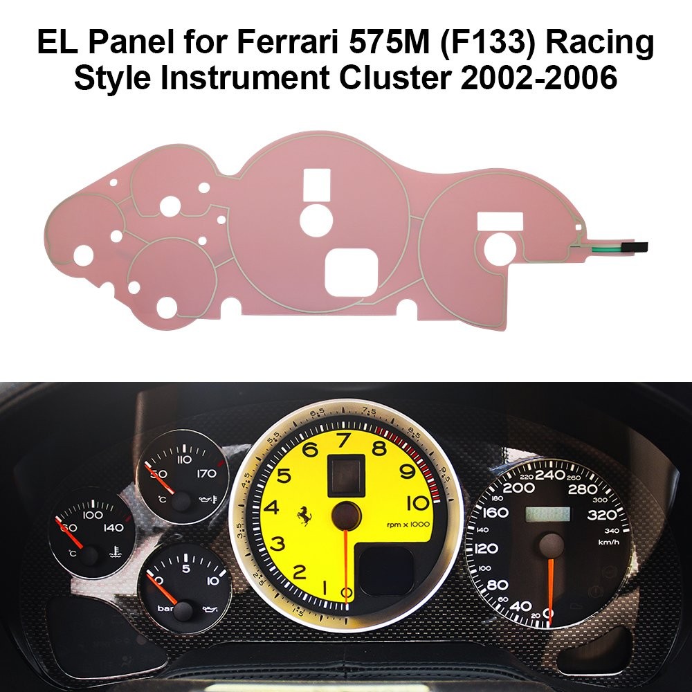For Ferrari 360 (F131) and 575M (F133) Racing Style Instrument Cluster EL Panel
