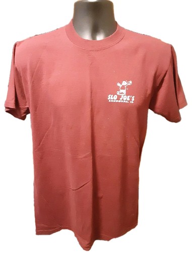 Vintage Slo Joes Sandoval, IL Tshirt Medium Maroon Bar & Nightclub Dance Club - Picture 1 of 7