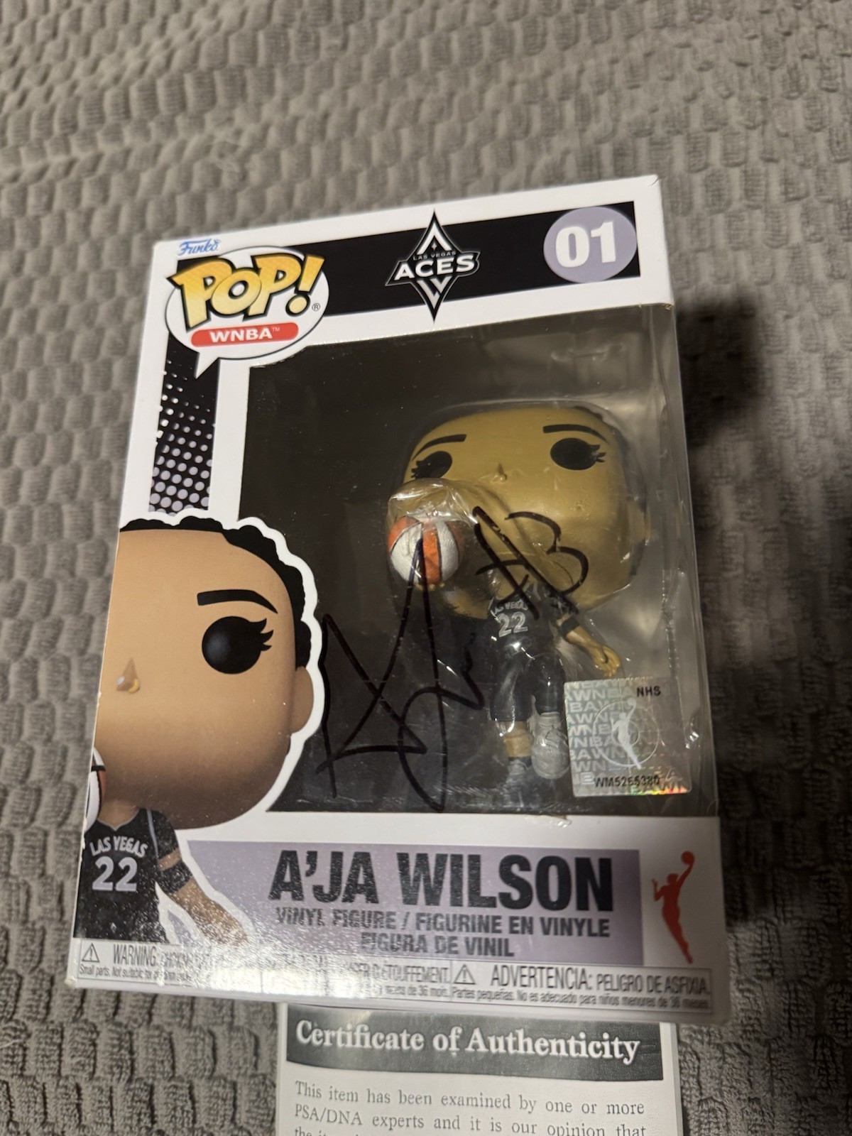 AJ DYBANSTA SIGNED FUNKO POP WINDOW AJA WILSON PSA DNA AUTHENTIC AUTOGRAPH BYU  view 2