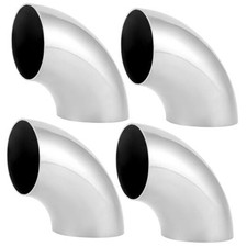 4 Pack 2.5 Inch 90  Mandrel Bend Elbow, 16GA Wall 304 Stainless Steel Pipe